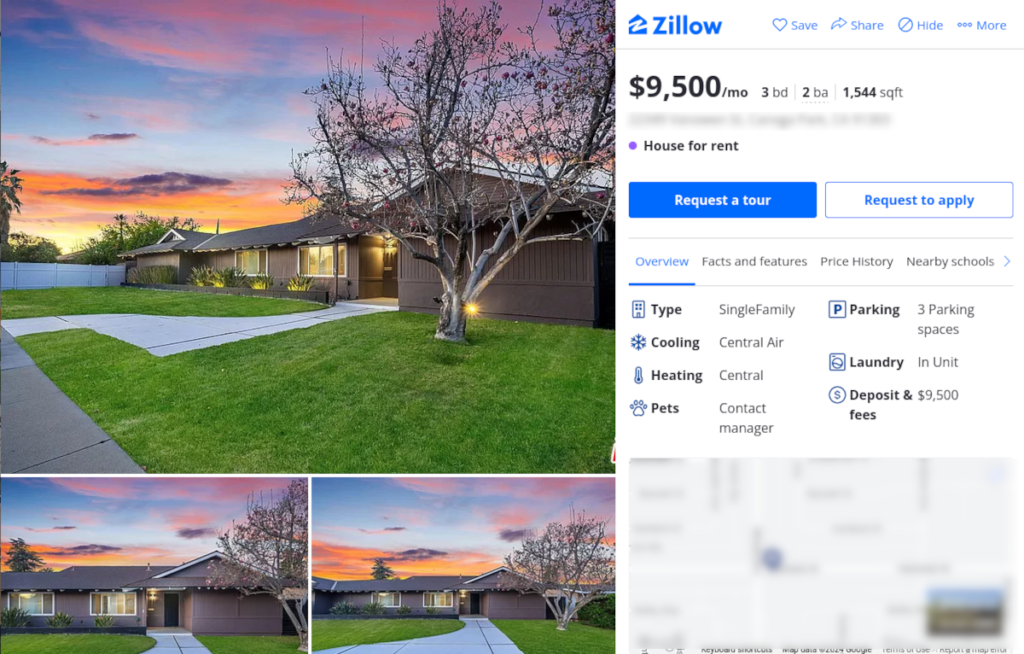 Zillow posting of a home